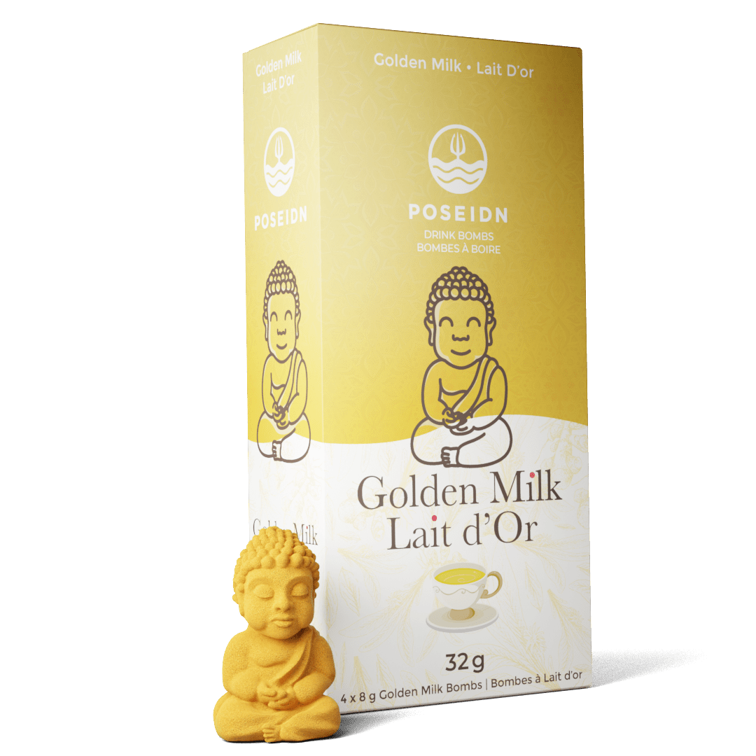 Golden Milk Box of 4 - Tea Bombs - Poseidn - Drink Bombs