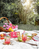 Fruit du dragon, pêche et fleur de cerisier