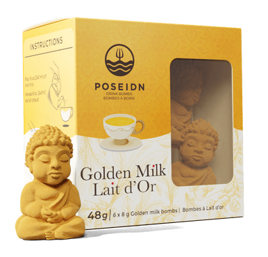 Golden Milk Box of 4 - Tea Bombs - Poseidn - Drink Bombs